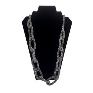 Chico's Long Silverstone Lumi Singlestrand Necklace NWT